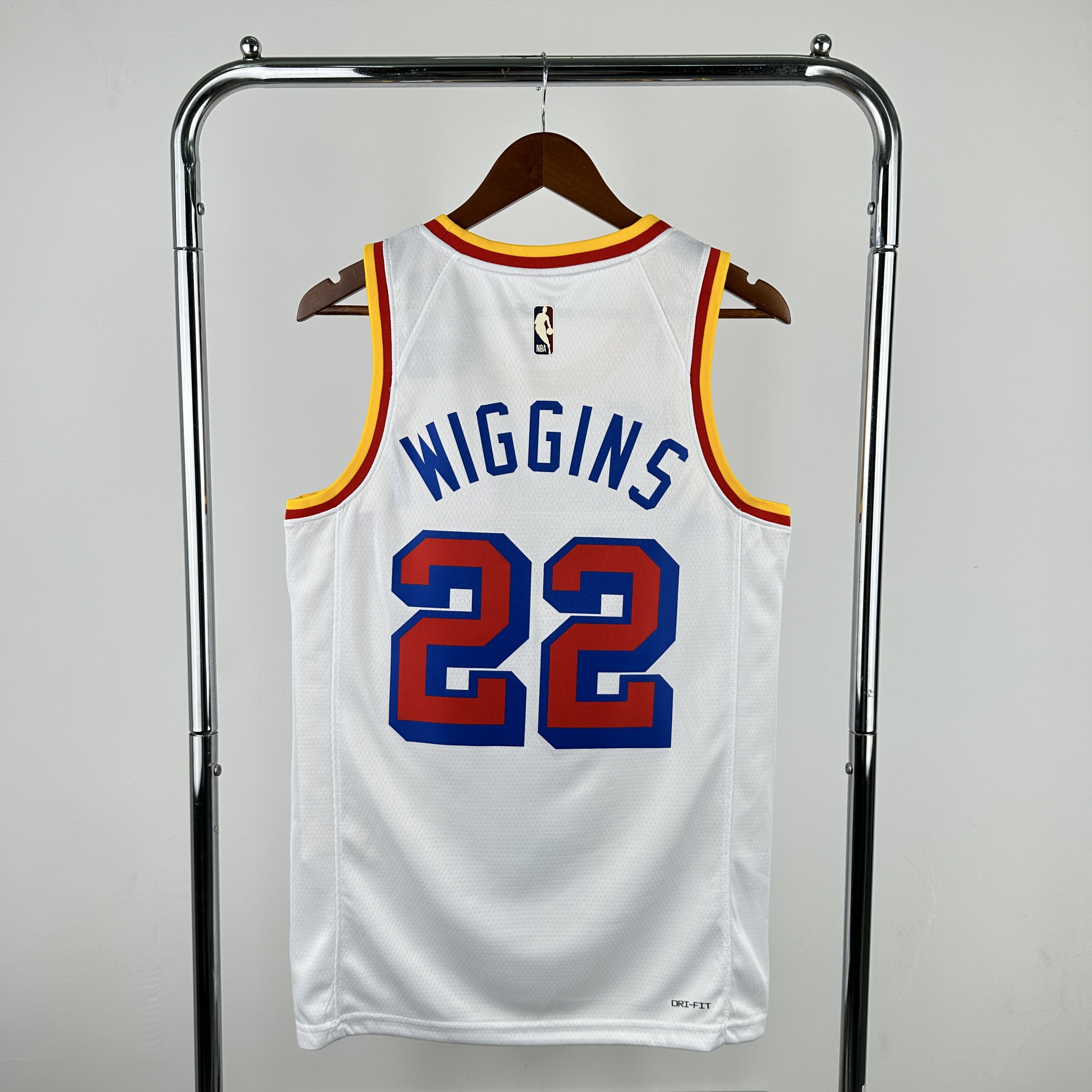 Men Golden State Warriors #22 Wiggins White Season Throwback Nike 2025 NBA Jersey->golden state warriors->NBA Jersey